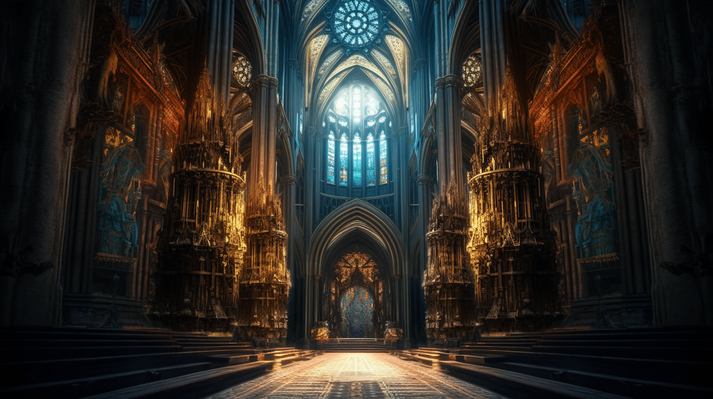 Entrance of a grand cathedral